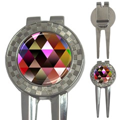 Abstract Geometric Triangles Shapes 3-in-1 Golf Divots by danenraven