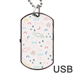 Spaceship Pattern Star Dog Tag Usb Flash (one Side) by danenraven