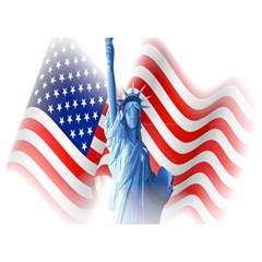 Statue Of Liberty And Usa Flag Art Premium Plush Fleece Blanket (extra Small) by danenraven