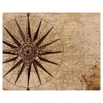 Compass Map Nautical Antique Two Sides Premium Plush Fleece Blanket (Medium) 60 x50  Blanket Front