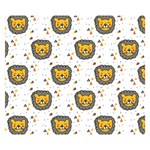 Lion Heads Pattern Design Doodle Premium Plush Fleece Blanket (Small) 50 x40  Blanket Front