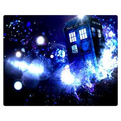 Tardis Background Space Two Sides Premium Plush Fleece Blanket (medium) by Mog4mog4