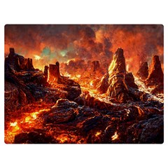 Nature Wallpaper Vulcanic Landscape Premium Plush Fleece Blanket (extra Small) by Mog4mog4