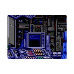 Blue Computer Monitor With Chair Game Digital Wallpaper, Digital Art Premium Plush Fleece Blanket (mini) by Bakwanart