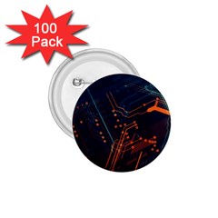 Abstract Colorful Circuit 1 75  Buttons (100 Pack)  by Bakwanart