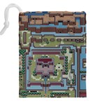 Arcade Game Retro Pattern Drawstring Pouch (5XL) Back