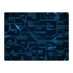 Technology Computer Circuit Boards Electricity Cpu Binary Two Sides Premium Plush Fleece Blanket (mini) by Bakwanart
