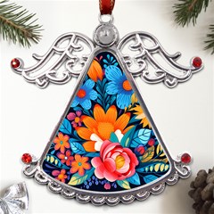 Flowers Bloom Spring Colorful Artwork Decoration Metal Angel With Crystal Ornament by 99art