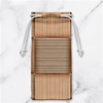 Wooden Wickerwork Texture Square Pattern Jewelry Bag Back