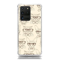Seamless Pattern Hand Drawn-cats-with Hipster Accessories Samsung Galaxy S20 Ultra 6 9 Inch Tpu Uv Case by Vaneshart
