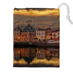 Old Port Of Maasslui Netherlands Drawstring Pouch (4xl) by 99art