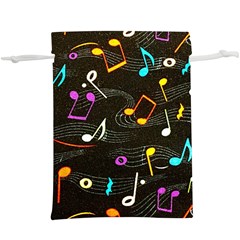 Assorted Color Musical Notes Wallpaper Fabric Lightweight Drawstring Pouch (xl) by 99art