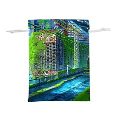 Anime Landscape Apocalyptic Ruins Water City Cityscape Lightweight Drawstring Pouch (l) by 99art