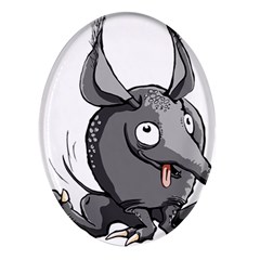 Animal-armadillo-armored-ball- Oval Glass Fridge Magnet (4 Pack) by 99art
