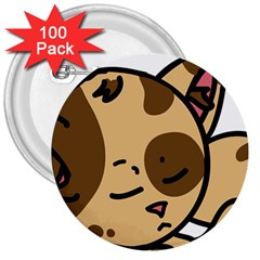 Cat-cartoon-pet-kitten-character 3  Buttons (100 Pack)  by 99art