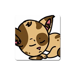 Cat-cartoon-pet-kitten-character Square Magnet by 99art