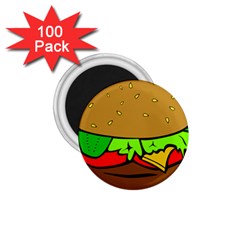 Hamburger-cheeseburger-fast-food 1 75  Magnets (100 Pack)  by 99art