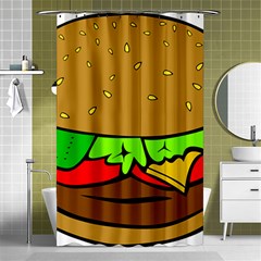 Hamburger-cheeseburger-fast-food Shower Curtain 48  X 72  (small)  by 99art