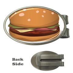 Hamburger-cheeseburger-burger-lunch Money Clips (oval)  by 99art