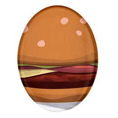 Hamburger-cheeseburger-burger-lunch Oval Glass Fridge Magnet (4 Pack) by 99art