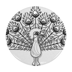 Peacock-plumage-display-bird Ornament (round) by 99art