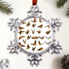 Butterfly Butterflies Insect Swarm Metal Large Snowflake Ornament by 99art