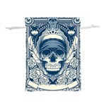 Skull Drawing Lightweight Drawstring Pouch (L) Front