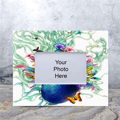 Bird-peafowl-painting-drawing-feather-birds White Tabletop Photo Frame 4 x6  by 99art