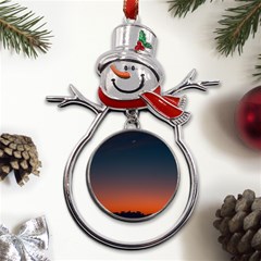 Sky Gradient Metal Snowman Ornament by artworkshop