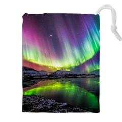 Aurora Borealis Polar Northern Lights Natural Phenomenon North Night Mountains Drawstring Pouch (5xl) by B30l