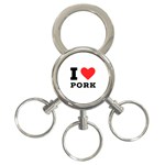 I love pork  3-Ring Key Chain Front