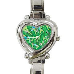 Golf Course Par Golf Course Green Heart Italian Charm Watch by Cowasu