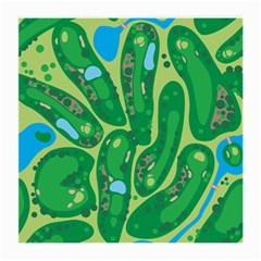Golf Course Par Golf Course Green Medium Glasses Cloth (2 Sides) by Cowasu