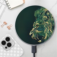 Angry Male Lion Wireless Fast Charger(white) by Cowasu