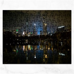 New York Night Central Park Skyscrapers Skyline Rectangular Jigsaw Puzzl by Cowasu