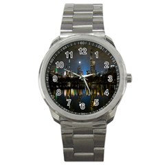 New York Night Central Park Skyscrapers Skyline Sport Metal Watch by Cowasu