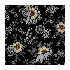 White And Yellow Floral And Paisley Illustration Background Medium Glasses Cloth (2 Sides) by Cowasu
