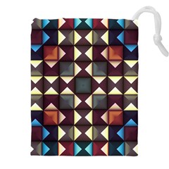 Symmetry Geometric Pattern Texture Drawstring Pouch (5xl) by Bangk1t