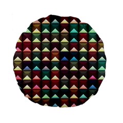 Diamond Geometric Square Design Pattern Standard 15  Premium Flano Round Cushions by Bangk1t