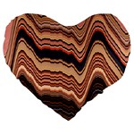 Jagged Pink Amplitude Waves Large 19  Premium Flano Heart Shape Cushions Front