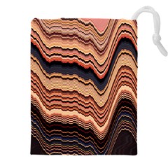 Jagged Pink Amplitude Waves Drawstring Pouch (4xl) by Bangk1t