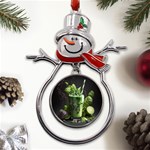 Drink Spinach Smooth Apple Ginger Metal Snowman Ornament Front
