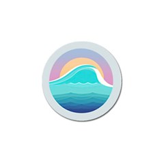 Tsunami Tidal Wave Minimalist Logo Ocean Sea Golf Ball Marker (10 Pack) by Wav3s