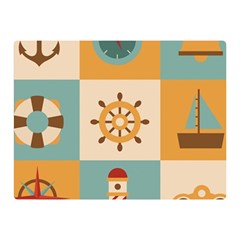 Nautical-elements-collection Two Sides Premium Plush Fleece Blanket (mini) by Wav3s