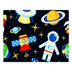 Space Seamless Pattern Premium Plush Fleece Blanket (large) by Wav3s