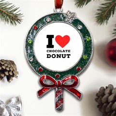 I Love Chocolate Donut Metal X mas Lollipop With Crystal Ornament by ilovewhateva
