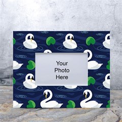 Swan Pattern Elegant Design White Tabletop Photo Frame 4 x6  by Vaneshart