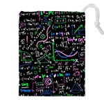 Math-linear-mathematics-education-circle-background Drawstring Pouch (5XL) Front