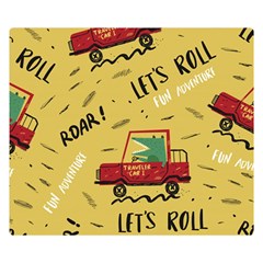 Childish-seamless-pattern-with-dino-driver Premium Plush Fleece Blanket (small) by Vaneshart