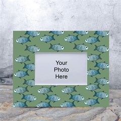 Fishes Pattern Background Theme White Tabletop Photo Frame 4 x6  by Vaneshop